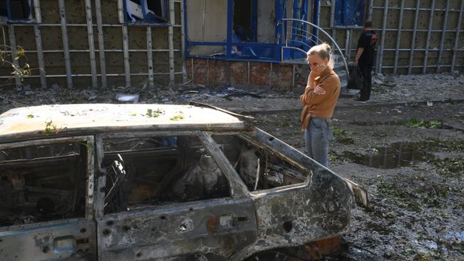 Последствия украинского обстрела Курска