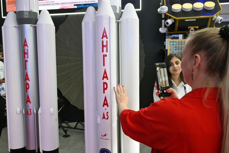 Ракета-носитель Ангара-А5 на Х Международном военно-техническом форуме Армия-2024 в Конгрессно-выставочном центре Патриот