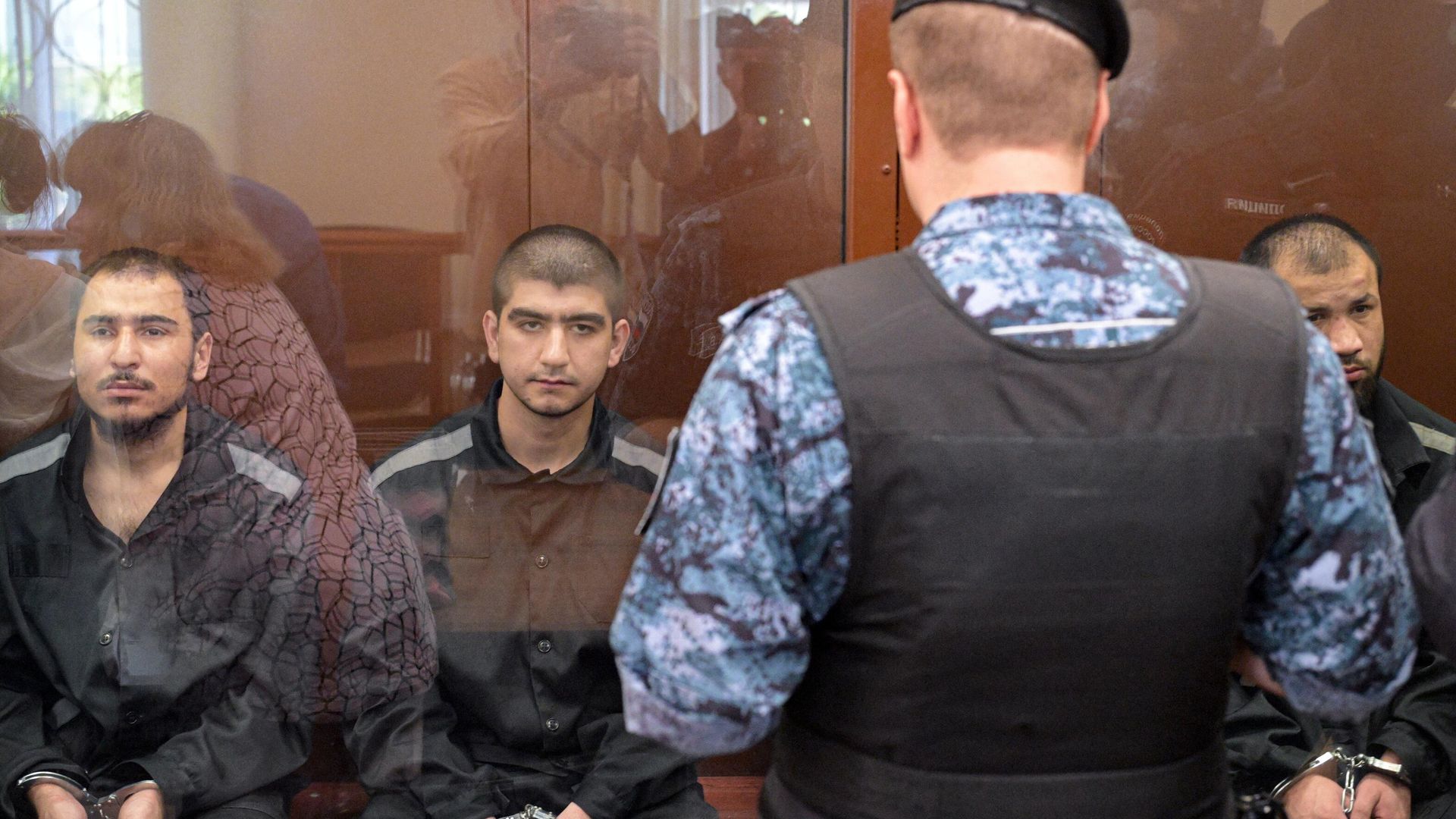 Фигуранты по делу о теракте в Крокус сити холле Далерджон Мирзоев, Муродали Рачабализоде, Мухаммадсобир Файзов и Шамсидин Фаридуни на заседании Басманного суда Москвы Фигуранты по делу о теракте в Крокус сити холле Далерджон Мирзоев, Муродали Рачабализоде, Мухаммадсобир Файзов и Шамсидин Фаридуни на заседании Басманного суда Москвы - РИА Новости, 1920, 29.07.2025
