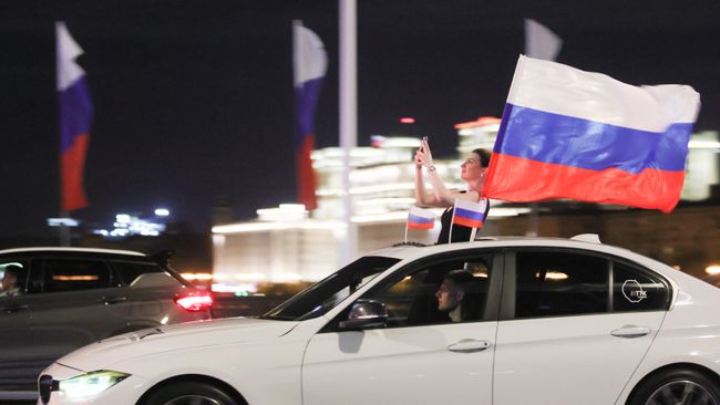 Участники патриотического автопробега 