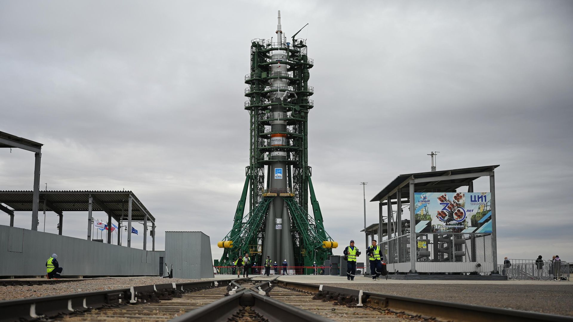 Установка ракеты-носителя Союз-2.1а с пилотируемый кораблем Союз МС-26 на стартовый комплекс космодрома Байконур Установка ракеты-носителя Союз-2.1а с пилотируемый кораблем Союз МС-26 на стартовый комплекс космодрома Байконур - РИА Новости, 1920, 11.09.2024