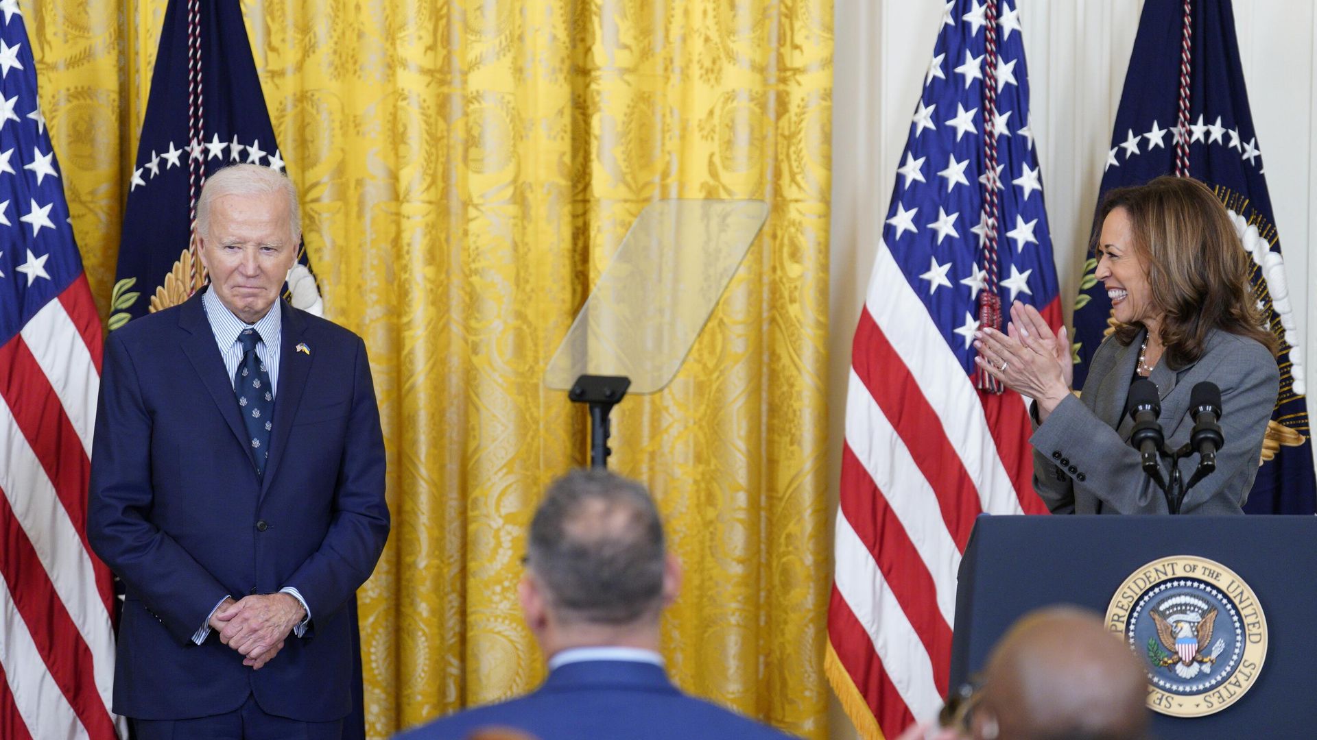 Президент США Джо Байден и вице-президент США и кандидат в президенты от Демократической партии Камала Харрис Президент США Джо Байден и вице-президент США и кандидат в президенты от Демократической партии Камала Харрис - РИА Новости, 1920, 15.10.2024