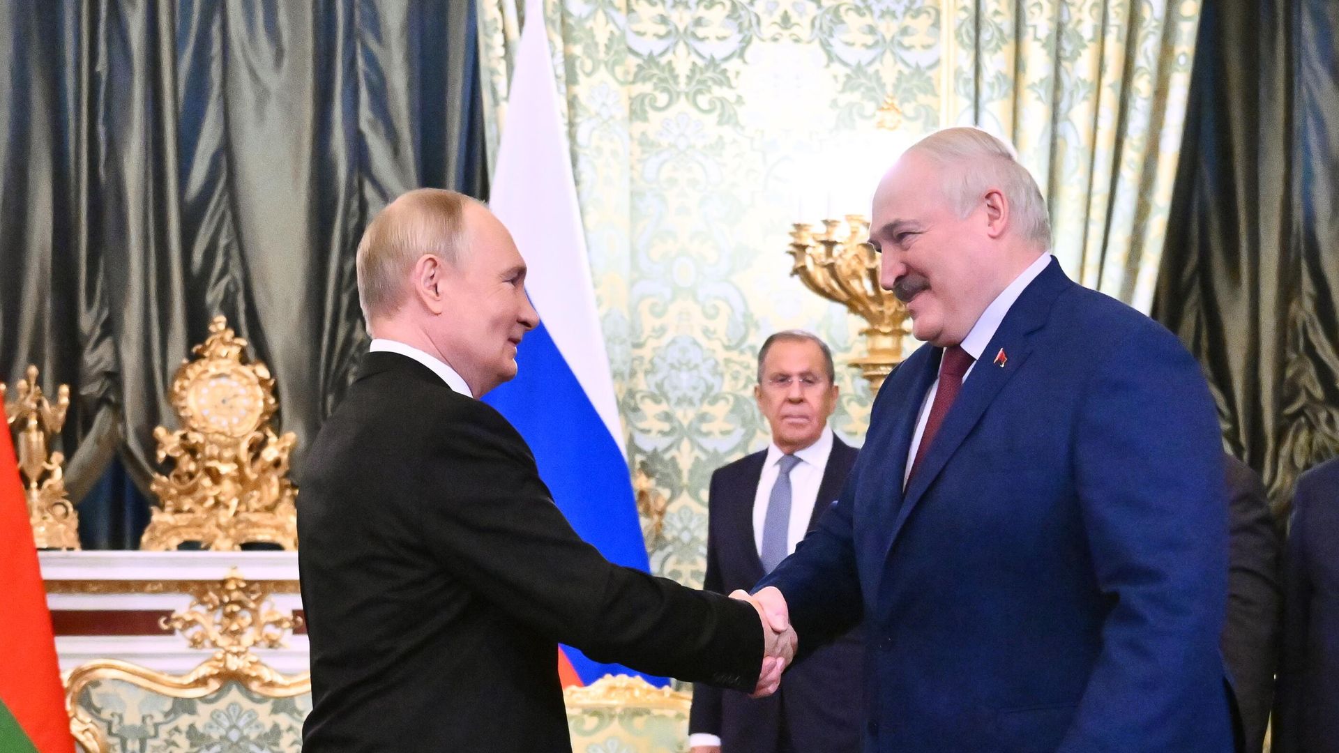 Президент РФ Владимир Путин и президент Белоруссии Александр Лукашенко во время встречи в Кремле. 9 октября 2024 Президент РФ Владимир Путин и президент Белоруссии Александр Лукашенко во время встречи в Кремле. 9 октября 2024 - РИА Новости, 1920, 09.10.2024