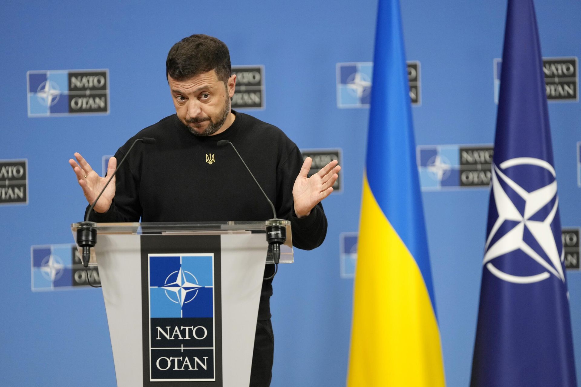 Владимир Зеленский в штаб-квартире НАТО в Брюсселе Владимир Зеленский в штаб-квартире НАТО в Брюсселе - РИА Новости, 1920, 18.10.2024