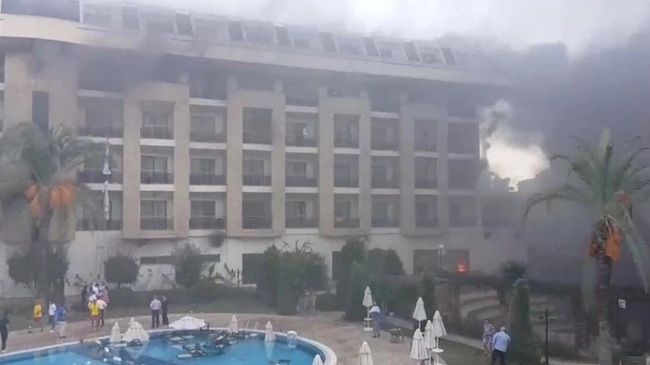 Пожар в отеле в Бельдиби, Турция Пожар в отеле в Бельдиби, Турция