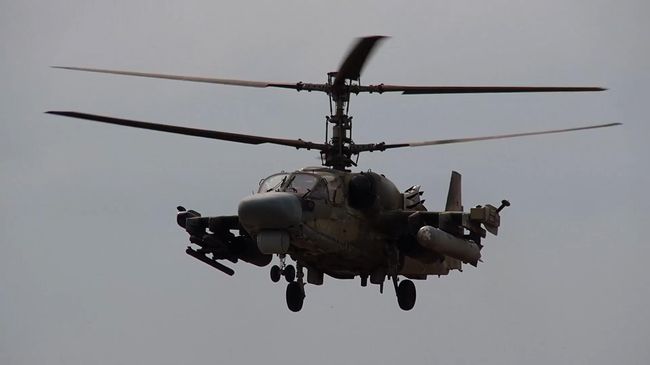Боевой вылет экипажей Ка-52М в курском приграничье