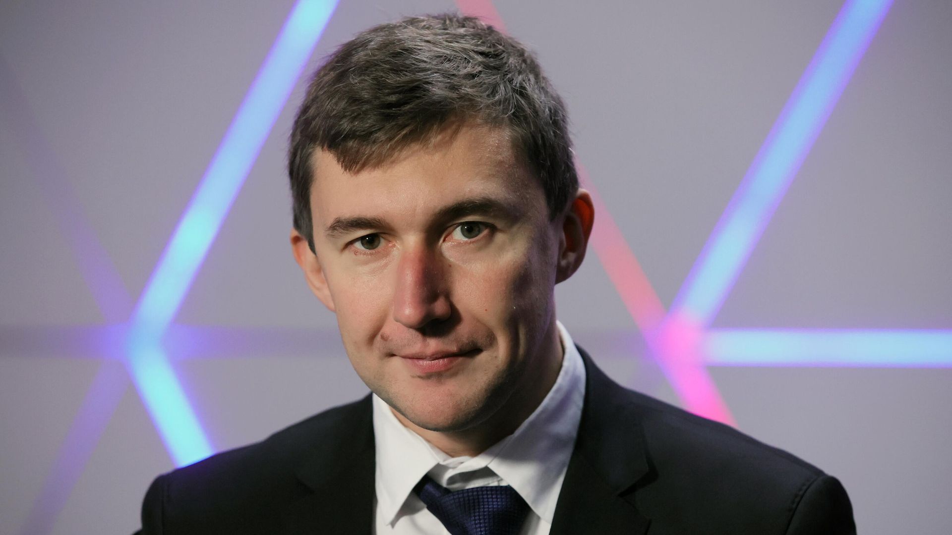 Сенатор РФ, гроссмейстер Сергей Карякин во время интервью агентству РИА Новости - РИА Новости, 1920, 17.03.2025