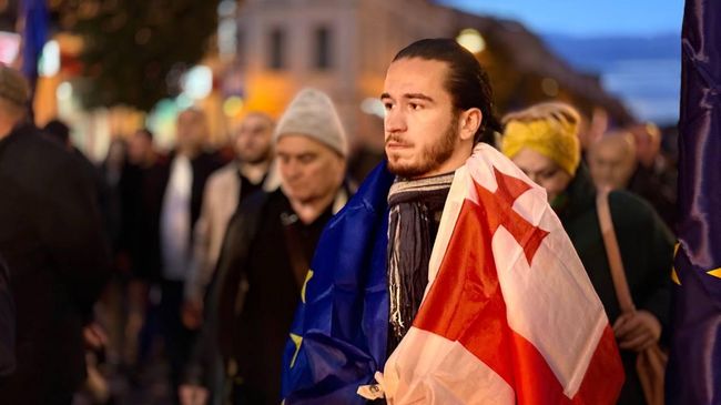 Акция протеста оппозиции в Тбилиси