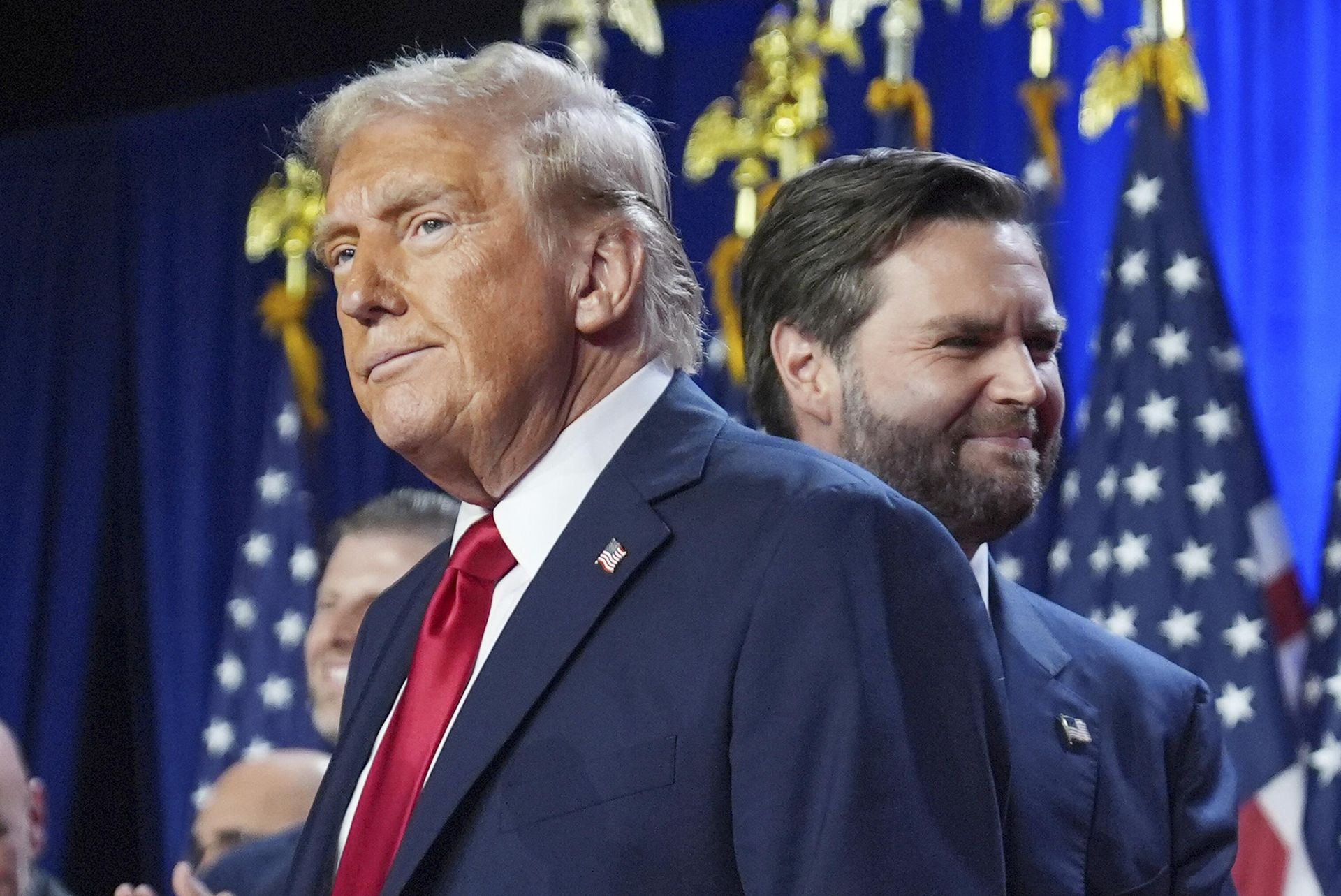 Дональд Трамп и Джей Ди Вэнс во время выступления в Уэст-Палм-Бич, штат Флорида Дональд Трамп и Джей Ди Вэнс во время выступления в Уэст-Палм-Бич, штат Флорида - РИА Новости, 1920, 24.03.2025