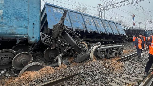 Место схода с рельсов грузовых вагонов Место схода с рельсов грузовых вагонов