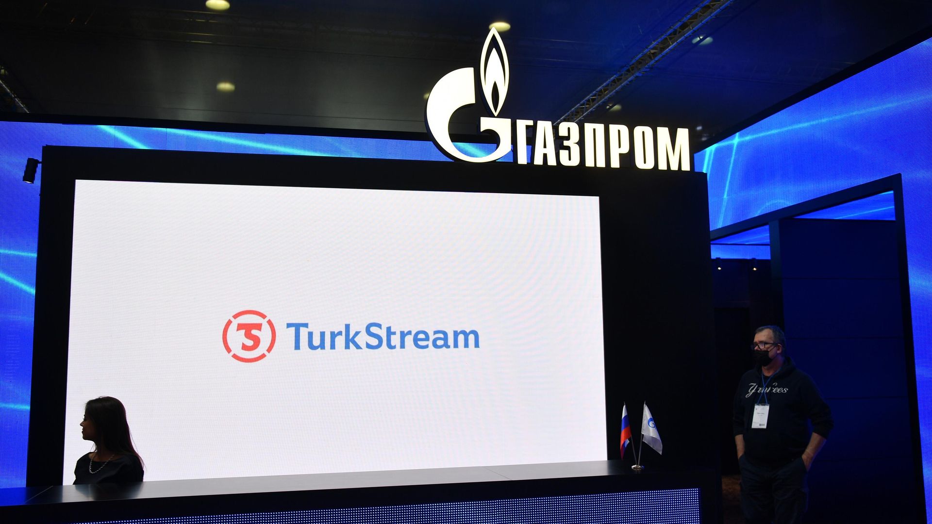 Стенд компании Газпром с логотипом газопровода TurkStream Стенд компании Газпром с логотипом газопровода TurkStream - РИА Новости, 1920, 26.11.2024