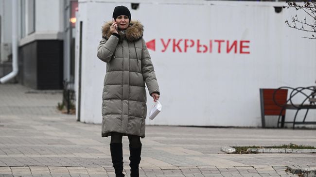 Модульное укрытие на одной из улиц в Белгороде