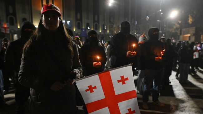Акция протеста оппозиции в Тбилиси