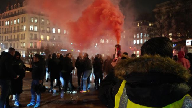 Акция протеста французских таксистов в Лионе. 2 декабря 2024