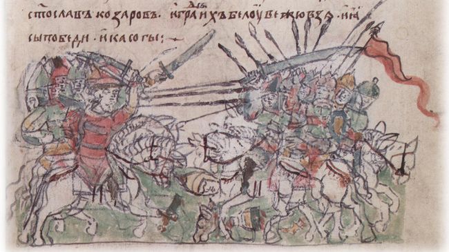 Сражение войск Святослава Игоревича с войсками хазарского князя Кагана 