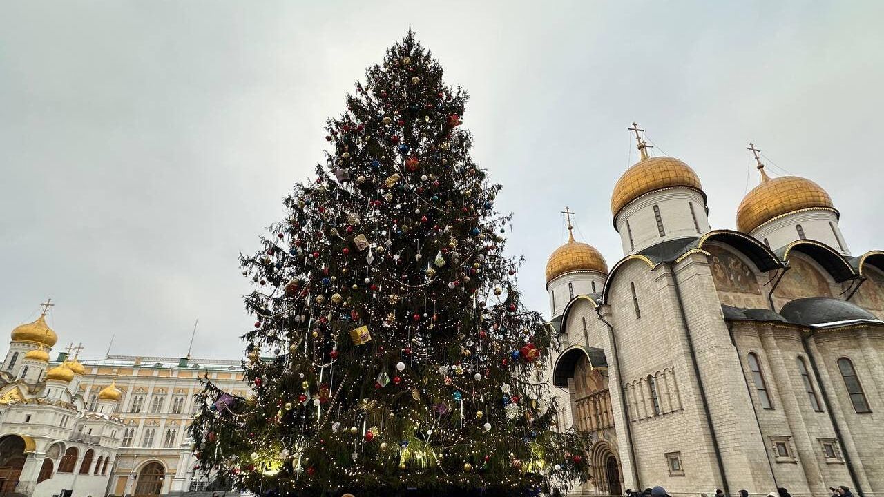 Главная новогодняя елка России, установленная на Соборной площади Главная новогодняя елка России, установленная на Соборной площади - РИА Новости, 1920, 10.01.2025