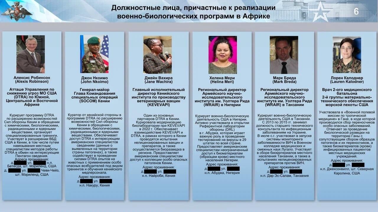 Должностные лица , причастные к реализации военно-биологических программ в Африке Должностные лица , причастные к реализации военно-биологических программ в Африке - РИА Новости, 1920, 24.12.2024