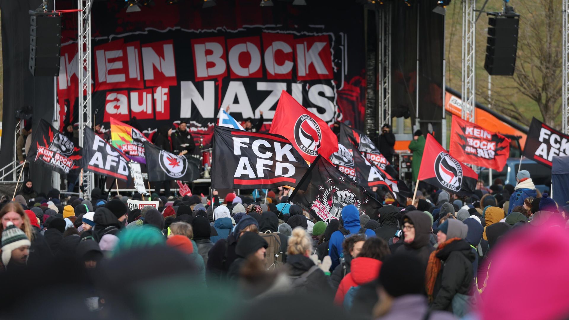 Протест против съезда правой партии АдГ в Саксонии Протест против съезда правой партии АдГ в Саксонии - РИА Новости, 1920, 11.01.2025