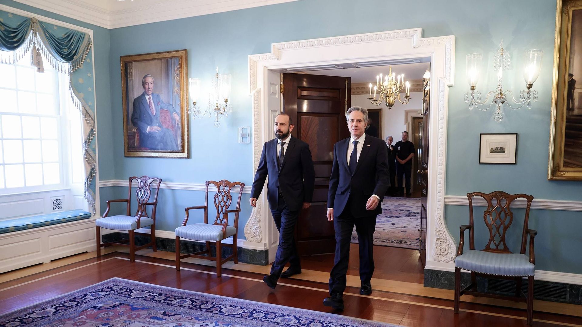 Глава МИД Армении Арарат Мирзоян и госсекретарь США Энтони Блинкен во время встречи в Вашингтоне. 14 января 2025 - РИА Новости, 1920, 14.01.2025