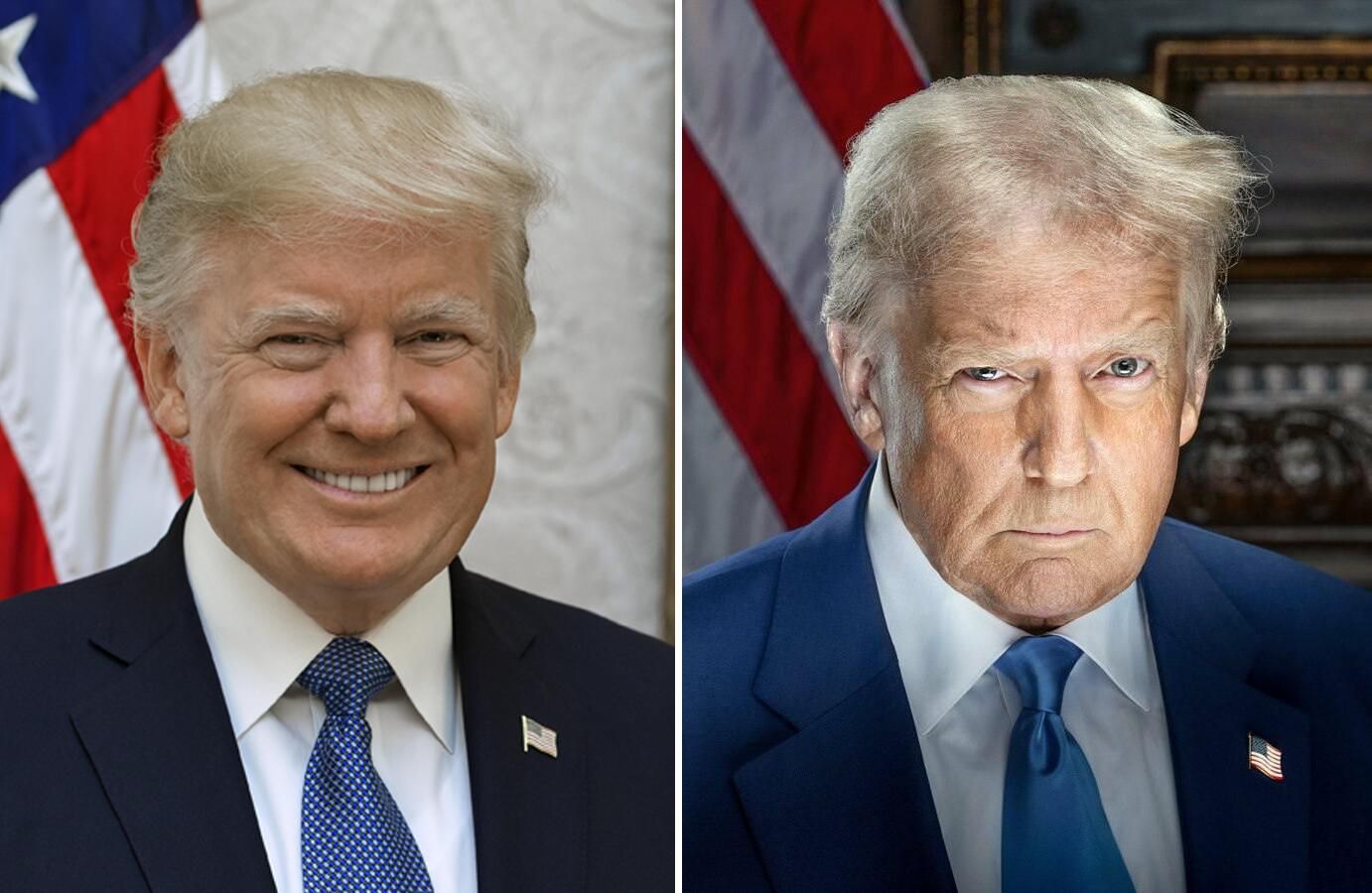 Официальные портреты избранного президента Дональда Трампа в 2017 и 2025 годах Официальные портреты избранного президента Дональда Трампа в 2017 и 2025 годах - РИА Новости, 1920, 03.06.2025