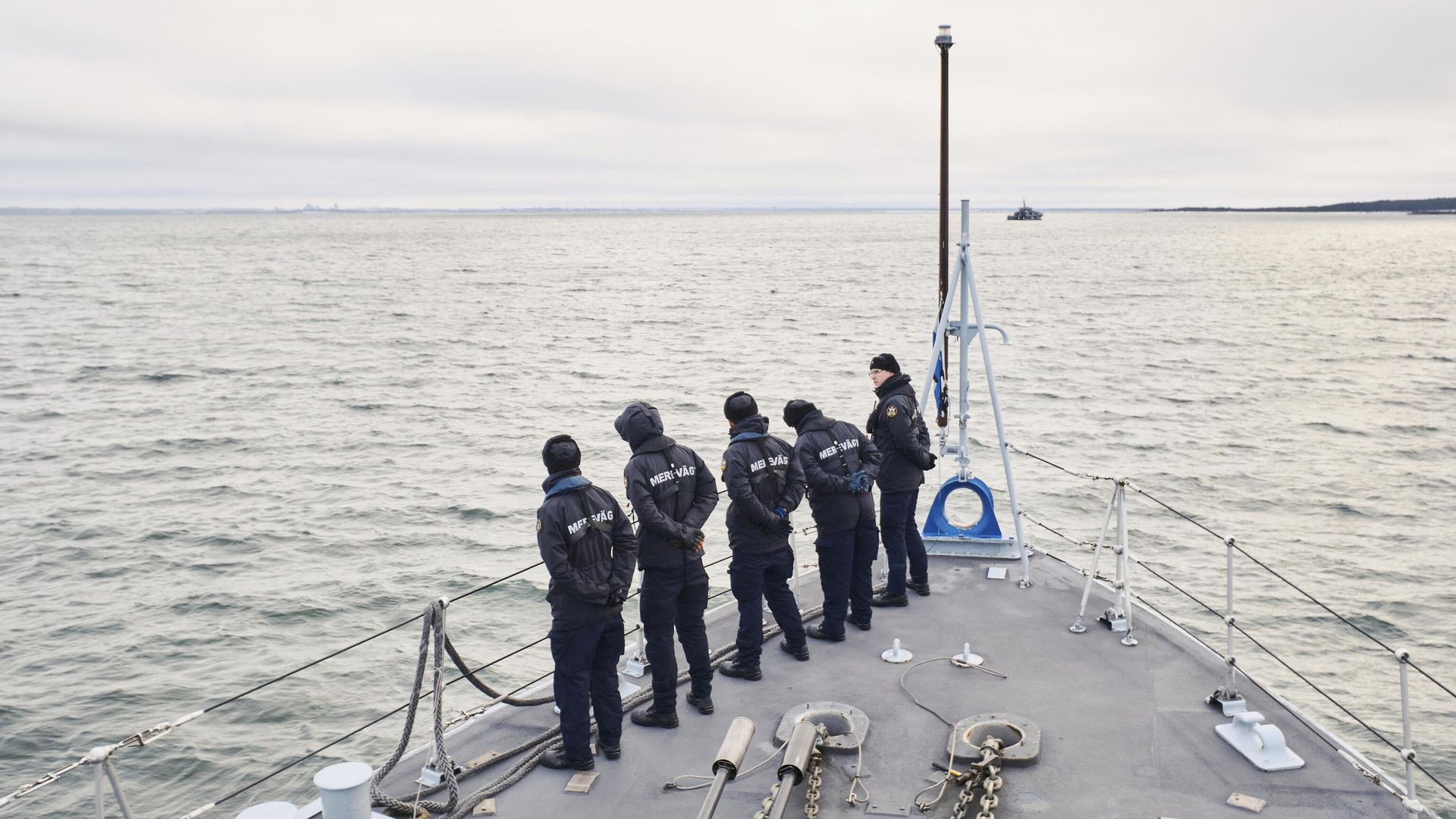 Эстонский военный корабль в Балтийском море выполняет задачи в рамках усиленного патрулирования НАТО. Январь 2025 - РИА Новости, 1920, 16.01.2025