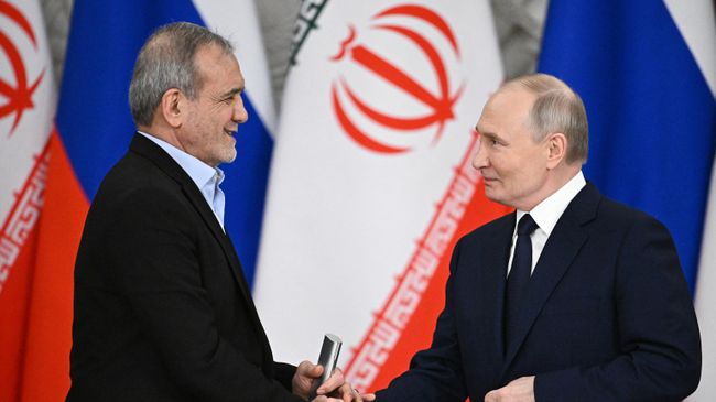 Президент Владимир Путин и президент Ирана Масуд Пезешкиан