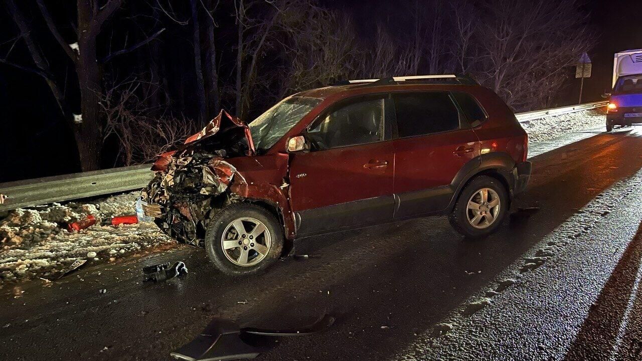Место столкновения двух автомобилей вблизи деревни Корниловка Нижегородской области. 20 января 2025 - РИА Новости, 1920, 20.01.2025