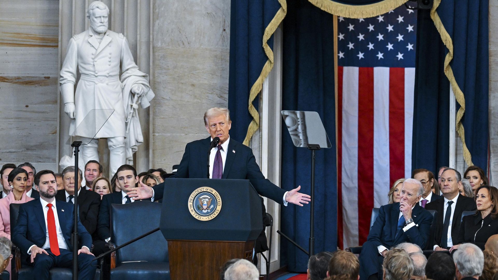 Президент США Дональд Трамп во время инаугурационной речи - РИА Новости, 1920, 20.01.2025