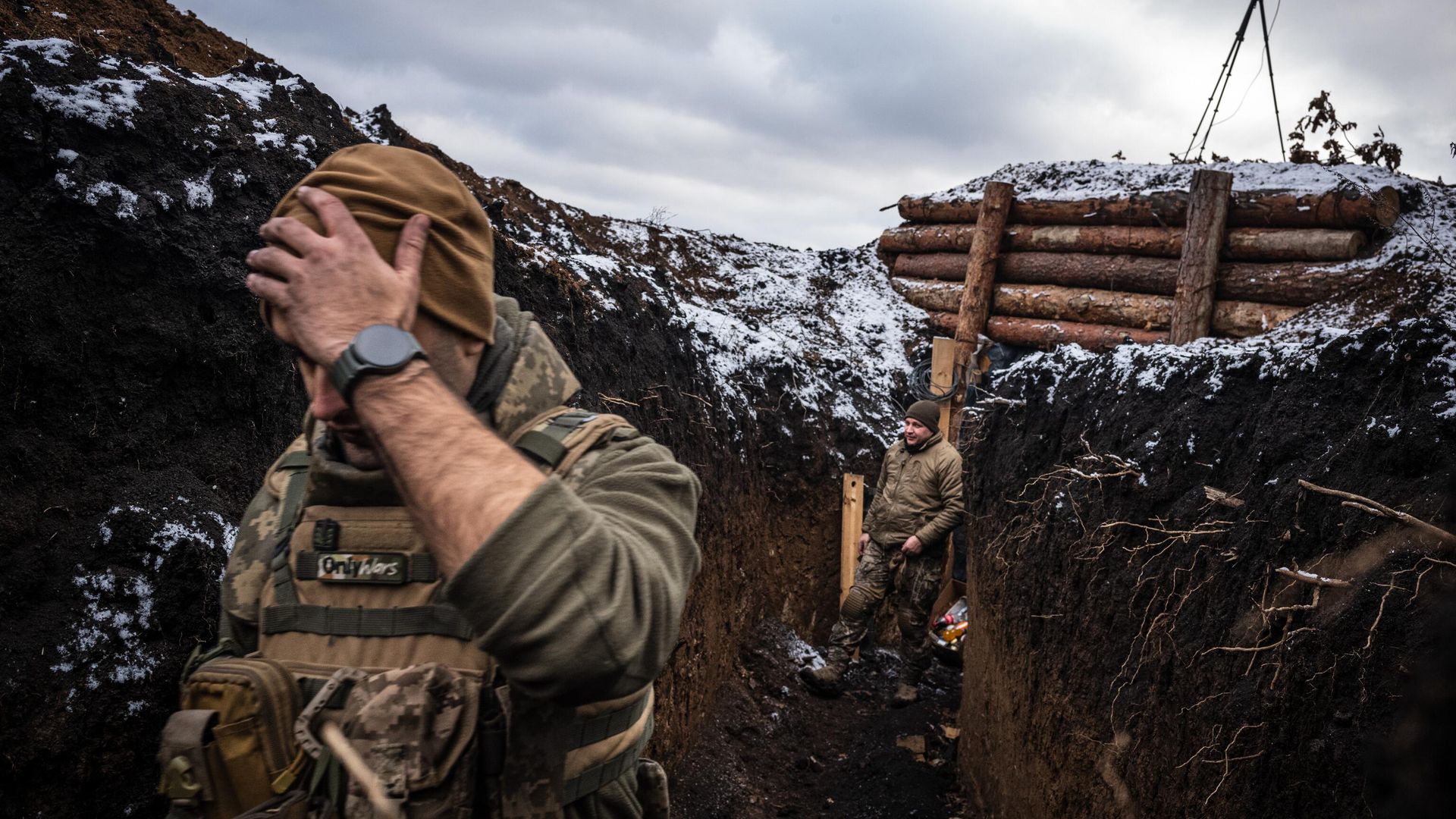 Украинские военнослужащие в окопе в районе Красноармейска (Покровска). Январь 2025 - РИА Новости, 1920, 21.01.2025