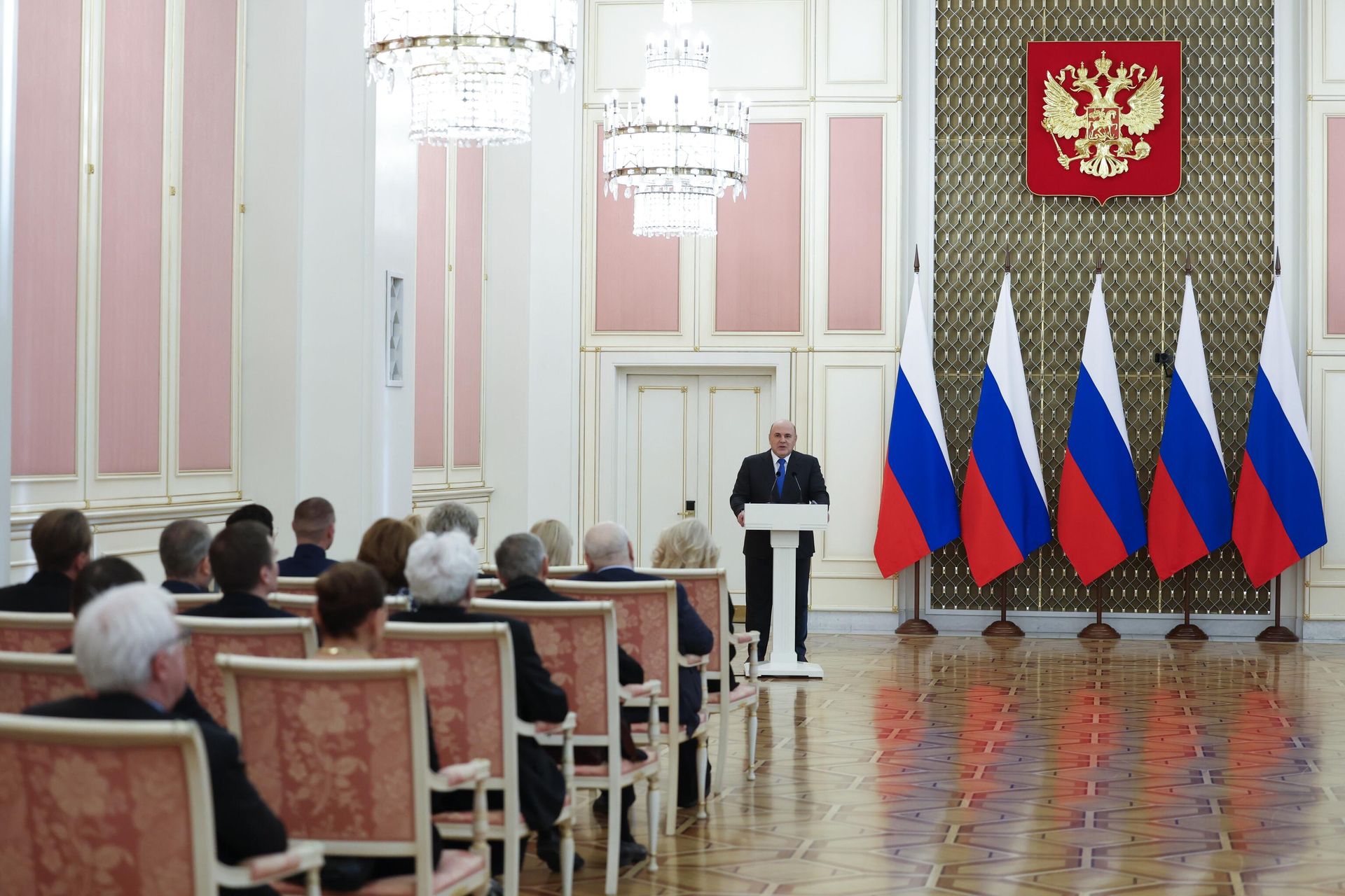 Председатель правительства РФ Михаил Мишустин выступает на церемонии вручения премий правительства в области культуры за 2024 год - РИА Новости, 1920, 03.03.2025