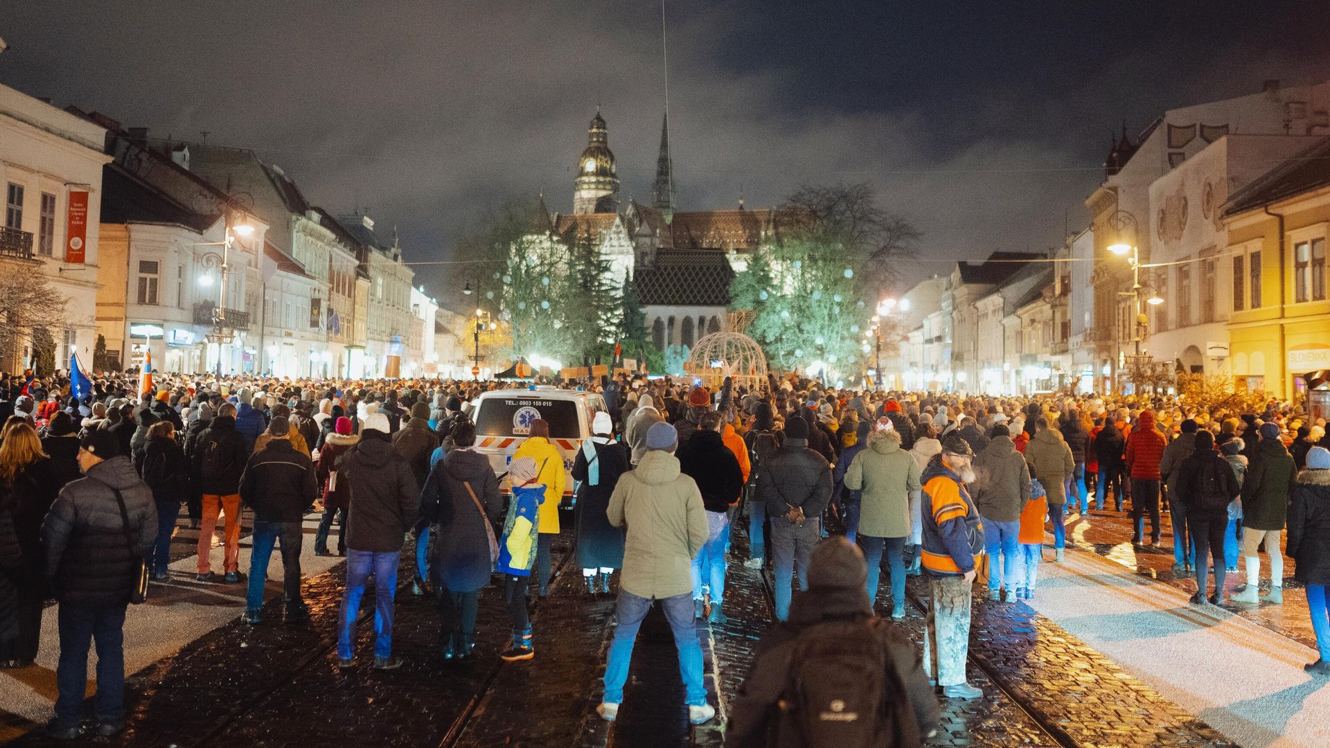 Антиправительственный митинг в Кошице Антиправительственный митинг в Кошице - РИА Новости, 1920, 21.01.2025