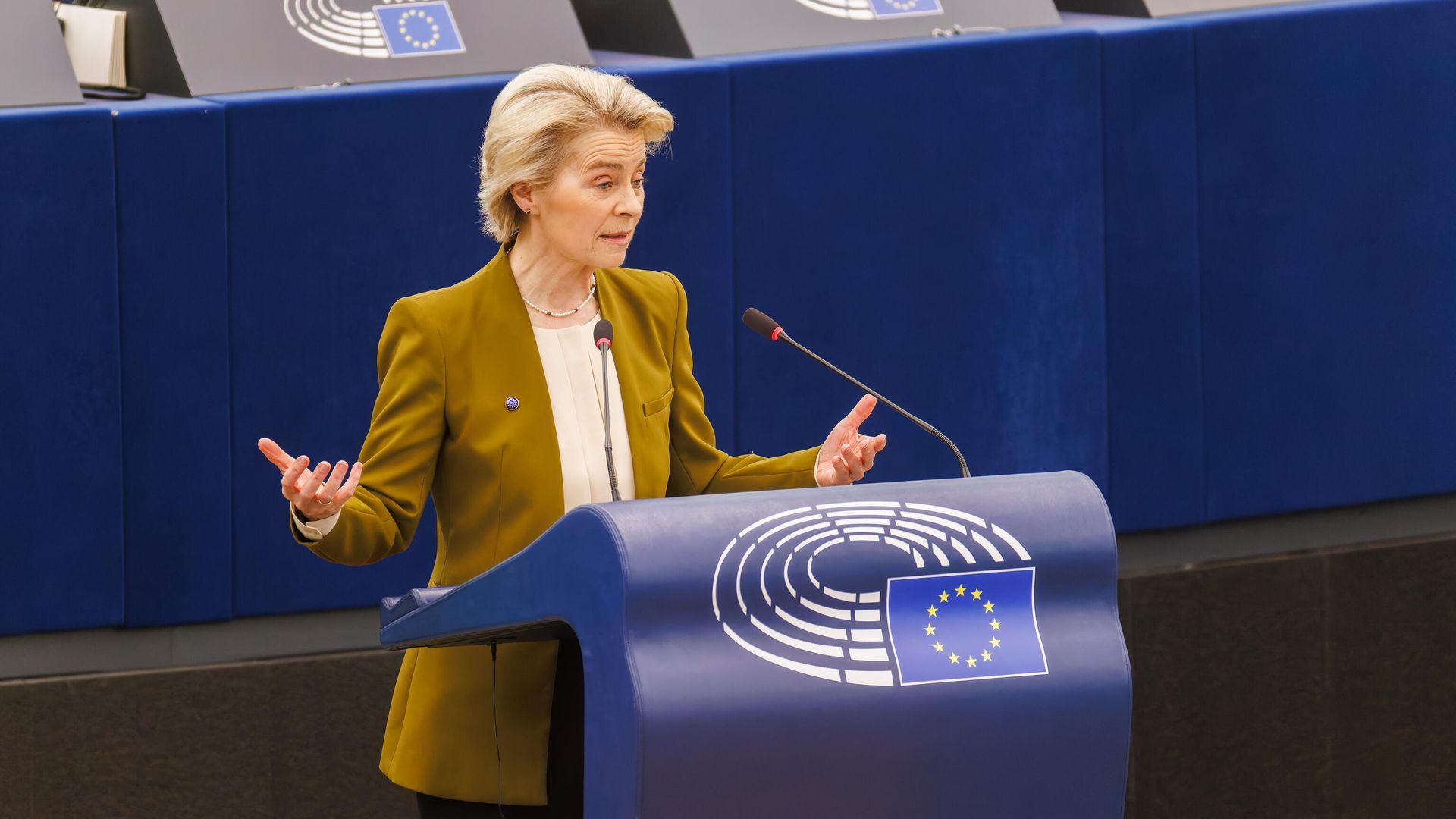 Урсула фон дер Ляйен во время выступления в Европарламенте. 22 января 2025 - РИА Новости, 1920, 22.01.2025
