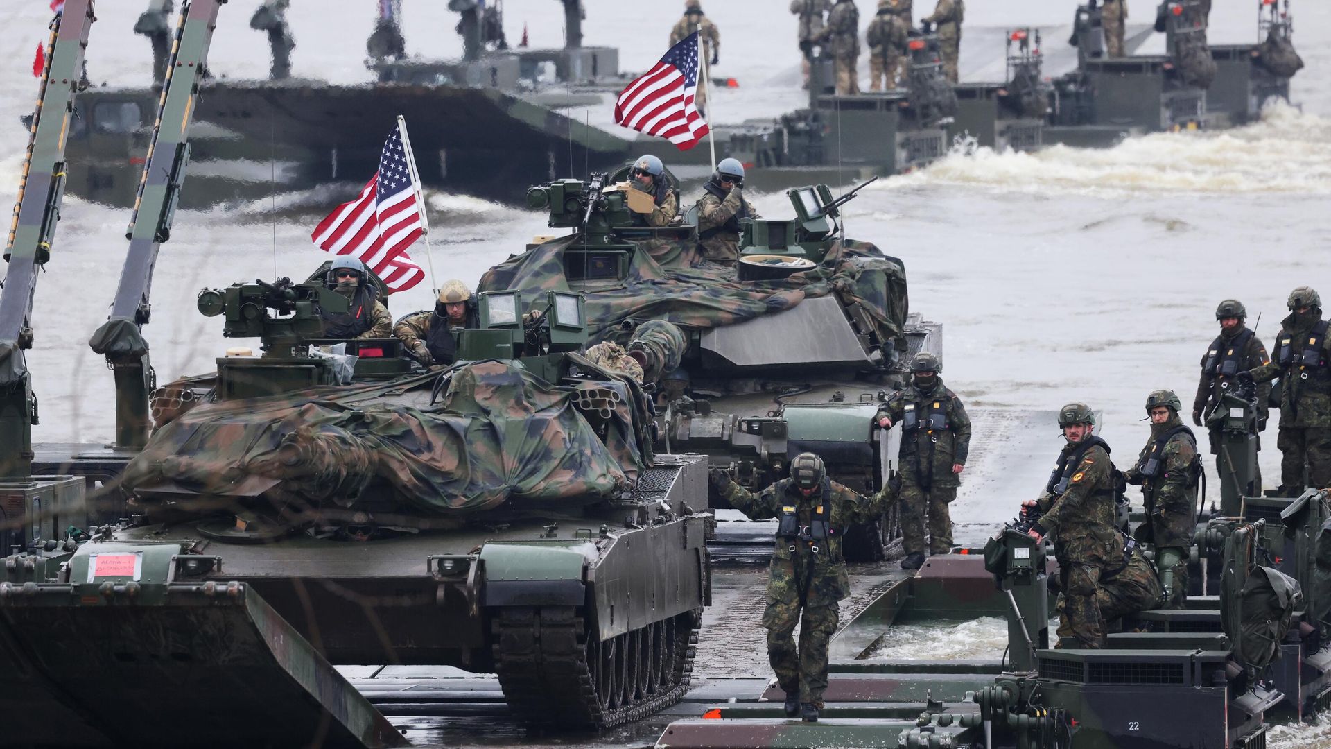 Американские военные во время учений в Польше Американские военные во время учений в Польше - РИА Новости, 1920, 23.01.2025