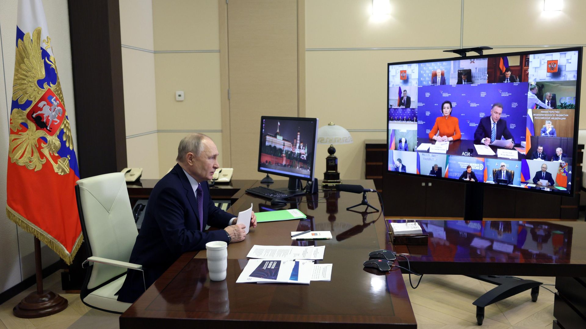 Президент РФ Владимир Путин в режиме видеоконференции проводит заседание наблюдательного совета Агентства стратегических инициатив - РИА Новости, 1920, 23.01.2025
