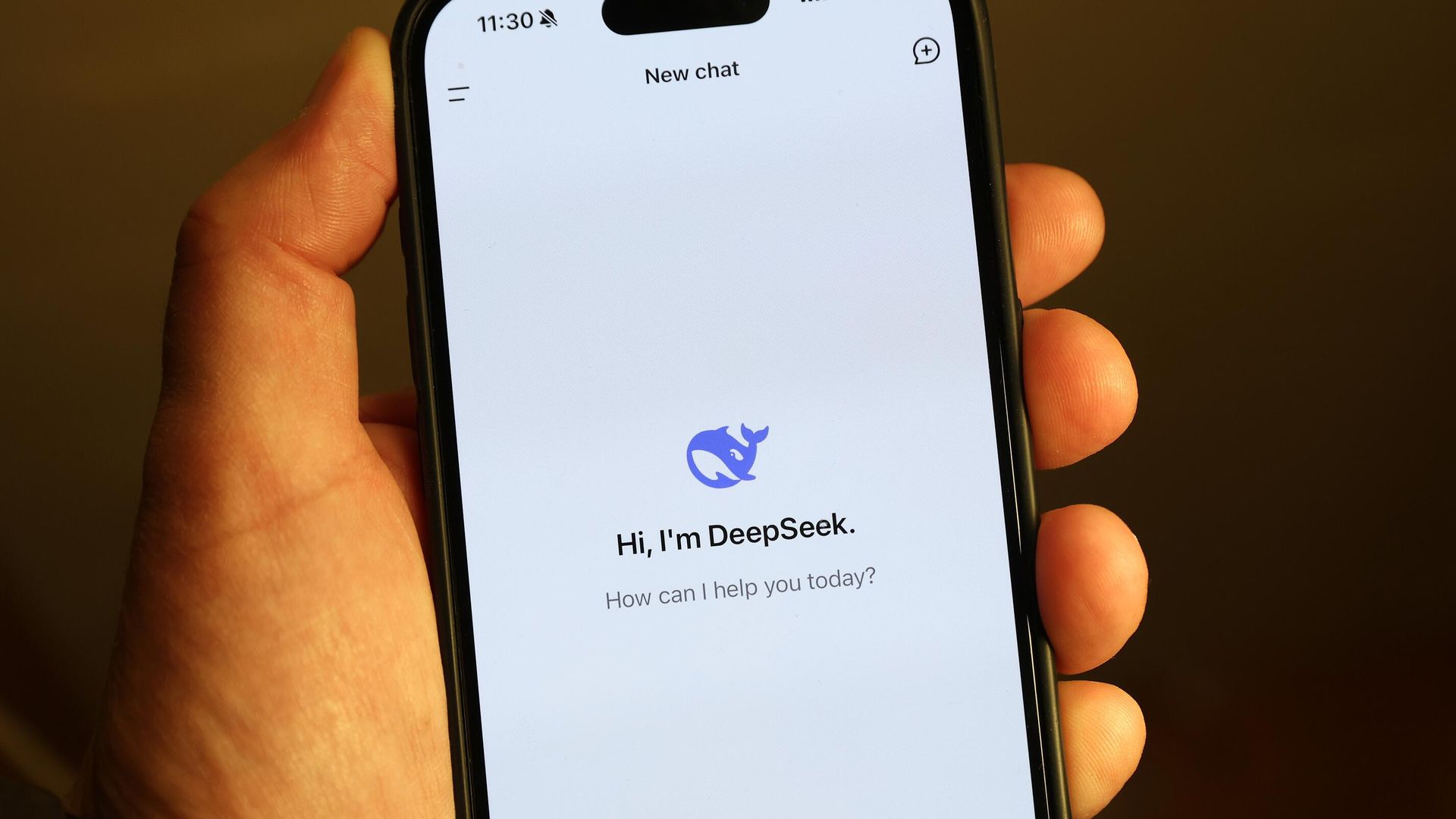 Приложение DeepSeek на экране смартфона Приложение DeepSeek на экране смартфона - РИА Новости, 1920, 27.01.2025