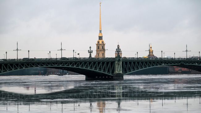 Вид на Троицкий мост в Санкт-Петербурге