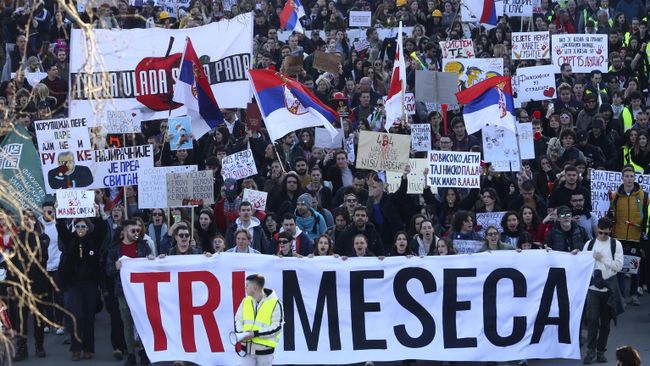 Акция протеста в Нови-Саде, Сербия