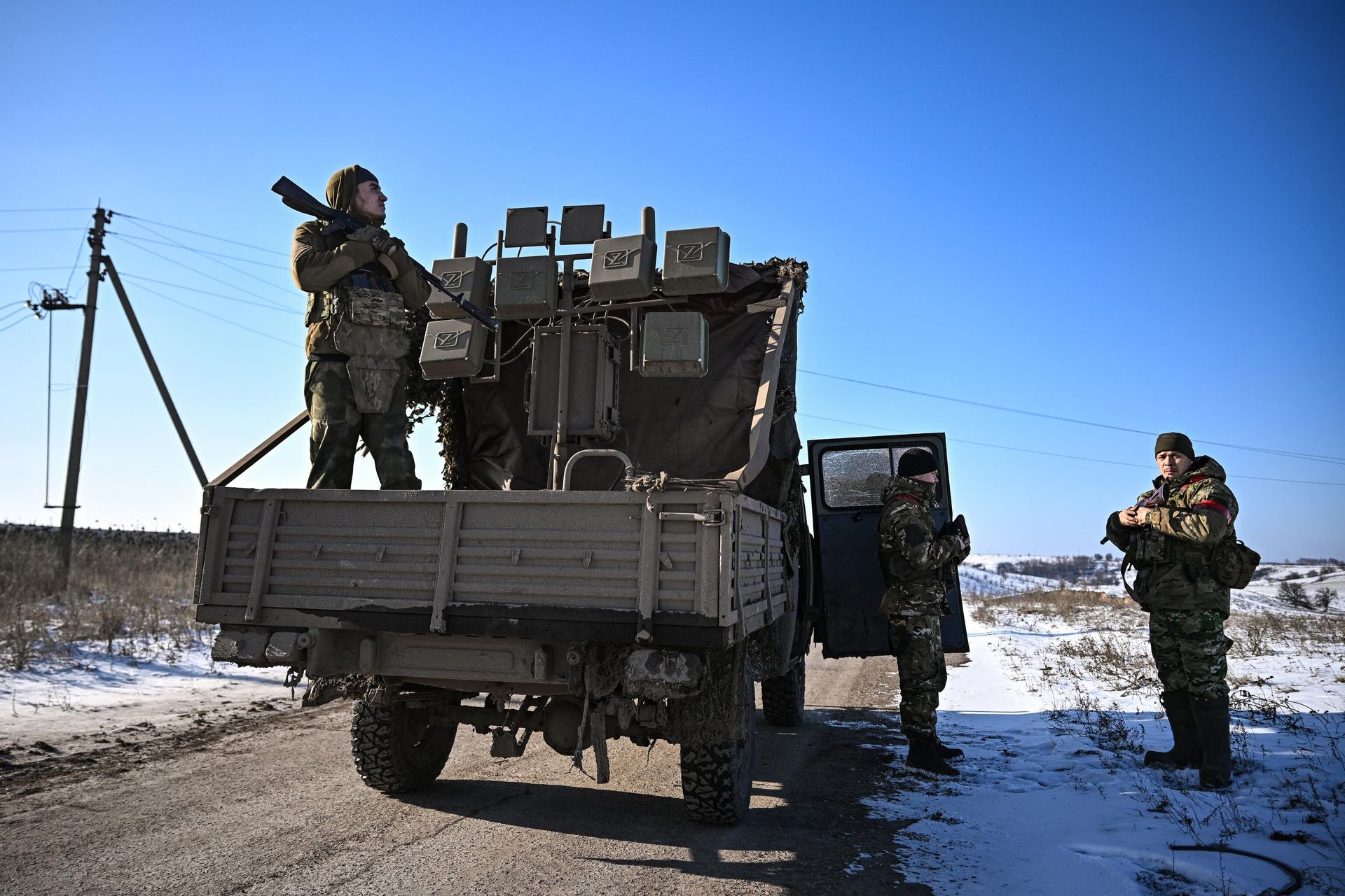 Группа прикрытия танков СпН Ахмат МО РФ в Курской области Группа прикрытия танков СпН Ахмат МО РФ в Курской области - РИА Новости, 1920, 14.02.2025