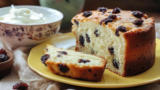 Сметанный кекс с изюмом