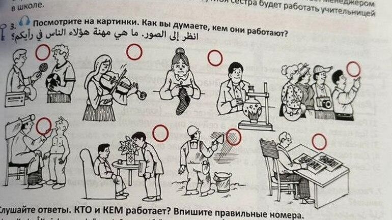 Страница учебника русского языка для арабских стран Страница учебника русского языка для арабских стран - РИА Новости, 1920, 23.02.2025
