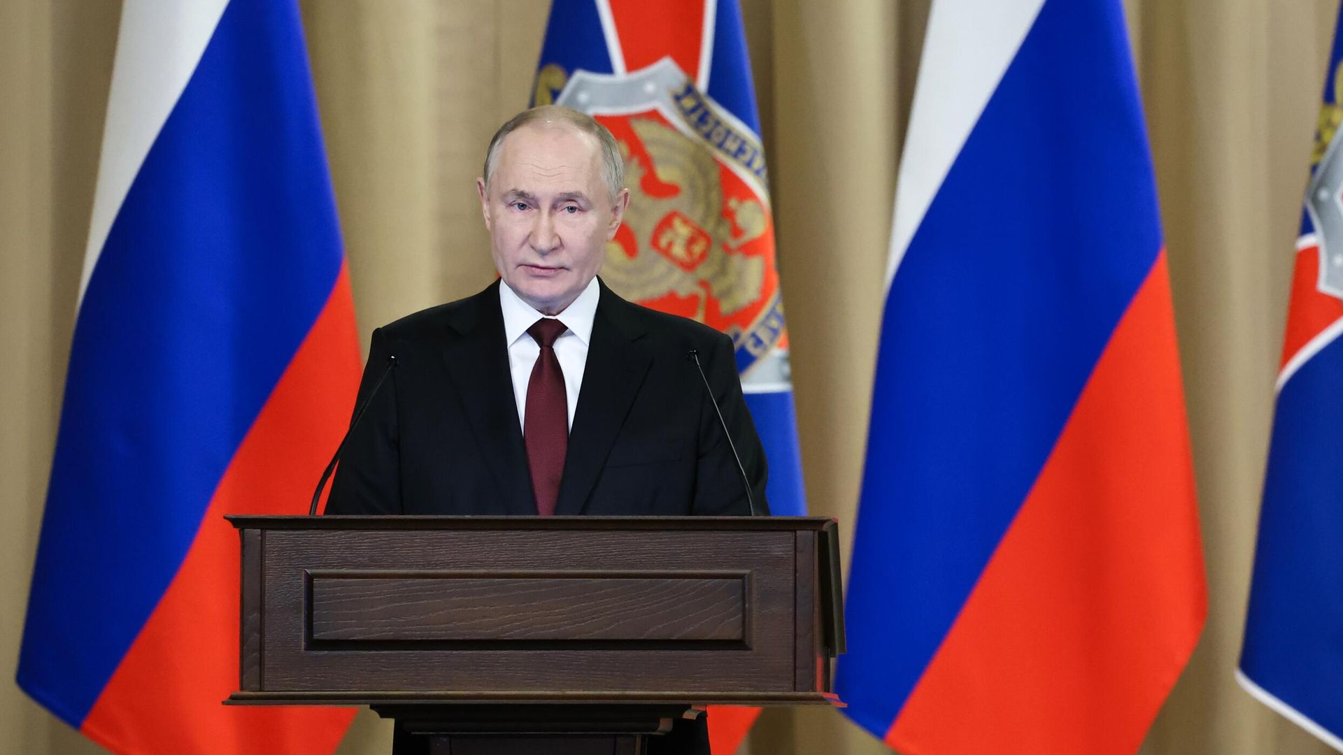 Президент РФ Владимир Путин принимает участие в заседании коллегии Федеральной службы безопасности Президент РФ Владимир Путин принимает участие в заседании коллегии Федеральной службы безопасности - РИА Новости, 1920, 27.02.2025