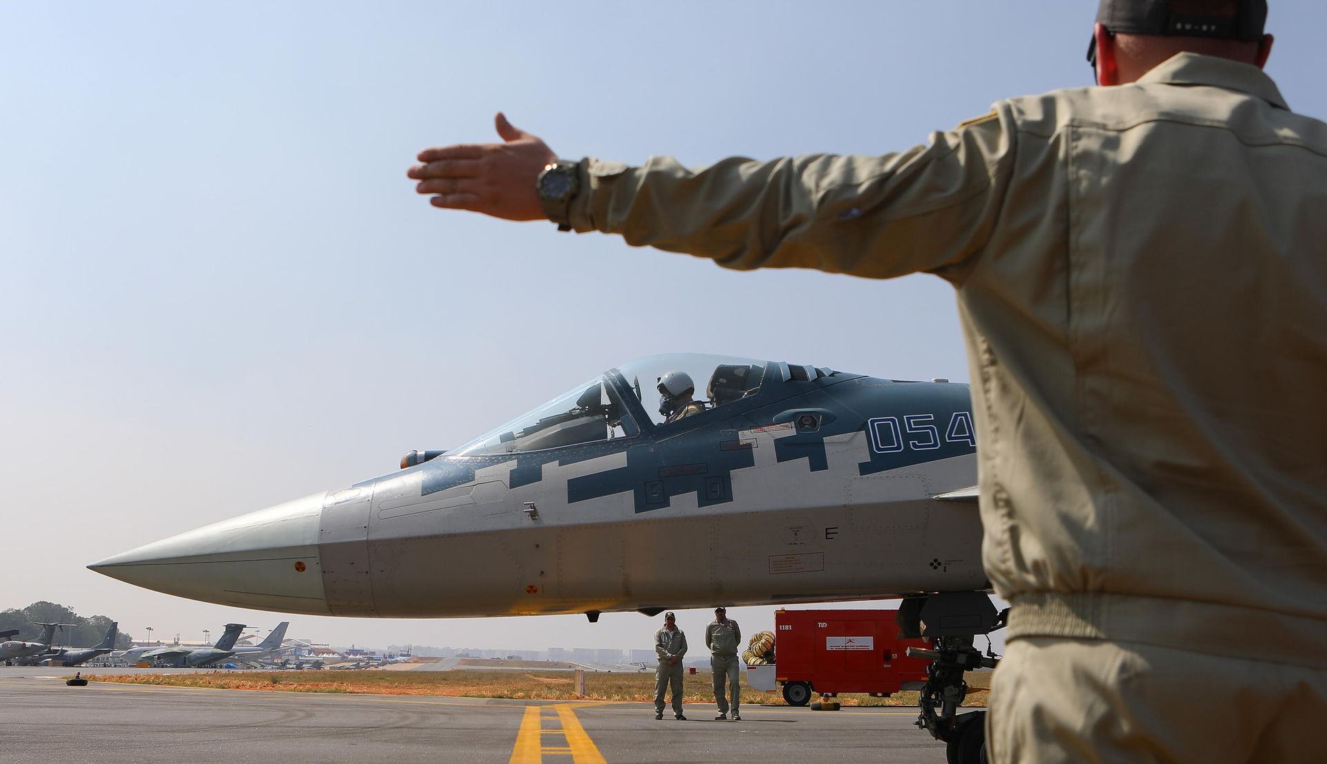 Российский истребитель Су-57 на XV международной выставке авиакосмической техники Aero India 2025 на авиабазе ВВС Индии Елаханка Российский истребитель Су-57 на XV международной выставке авиакосмической техники Aero India 2025 на авиабазе ВВС Индии Елаханка - РИА Новости, 1920, 12.02.2026