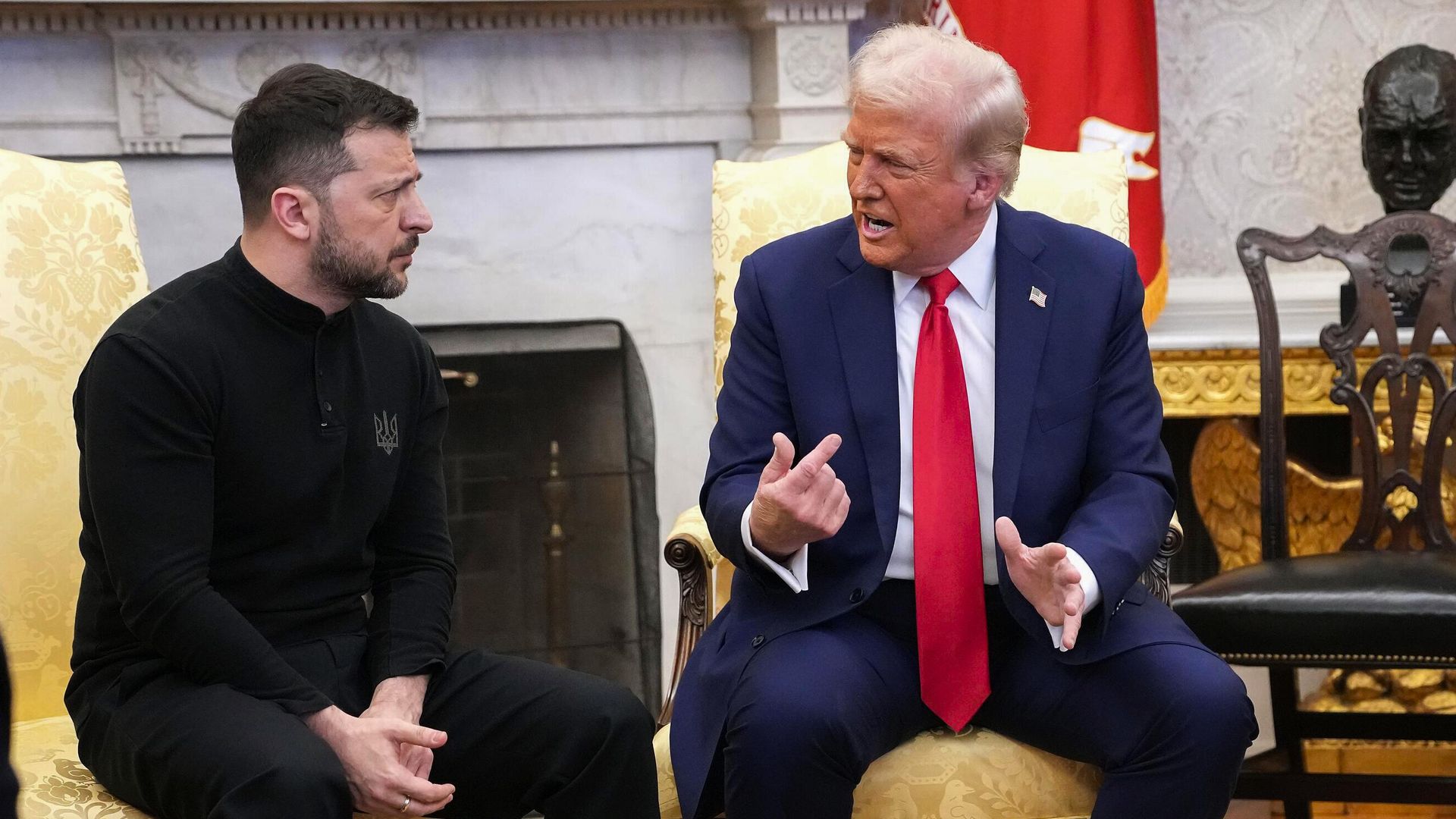 Дональд Трамп и Владимир Зеленский во время встречи в Вашингтоне Дональд Трамп и Владимир Зеленский во время встречи в Вашингтоне - РИА Новости, 1920, 04.03.2025
