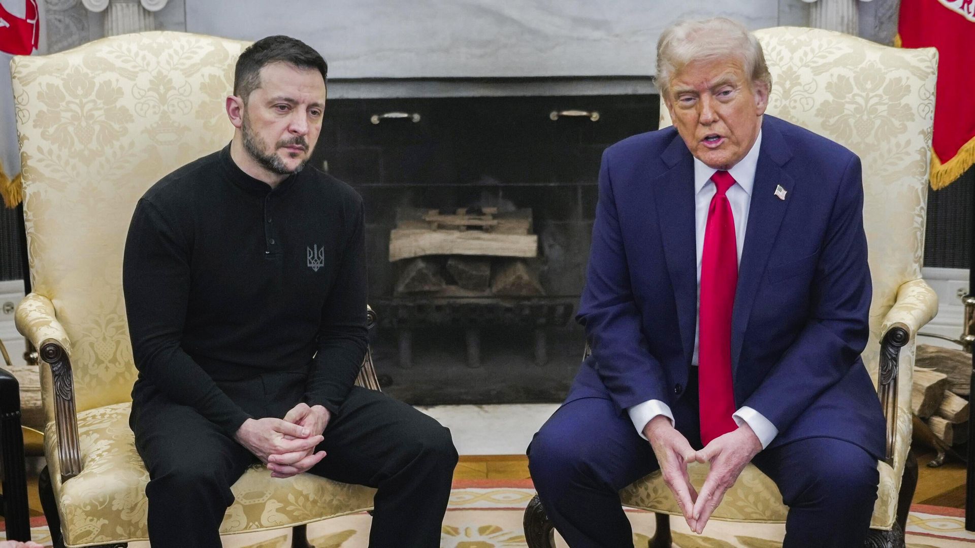 Дональд Трамп и Владимир Зеленский во время встречи в Вашингтоне Дональд Трамп и Владимир Зеленский во время встречи в Вашингтоне - РИА Новости, 1920, 07.03.2025