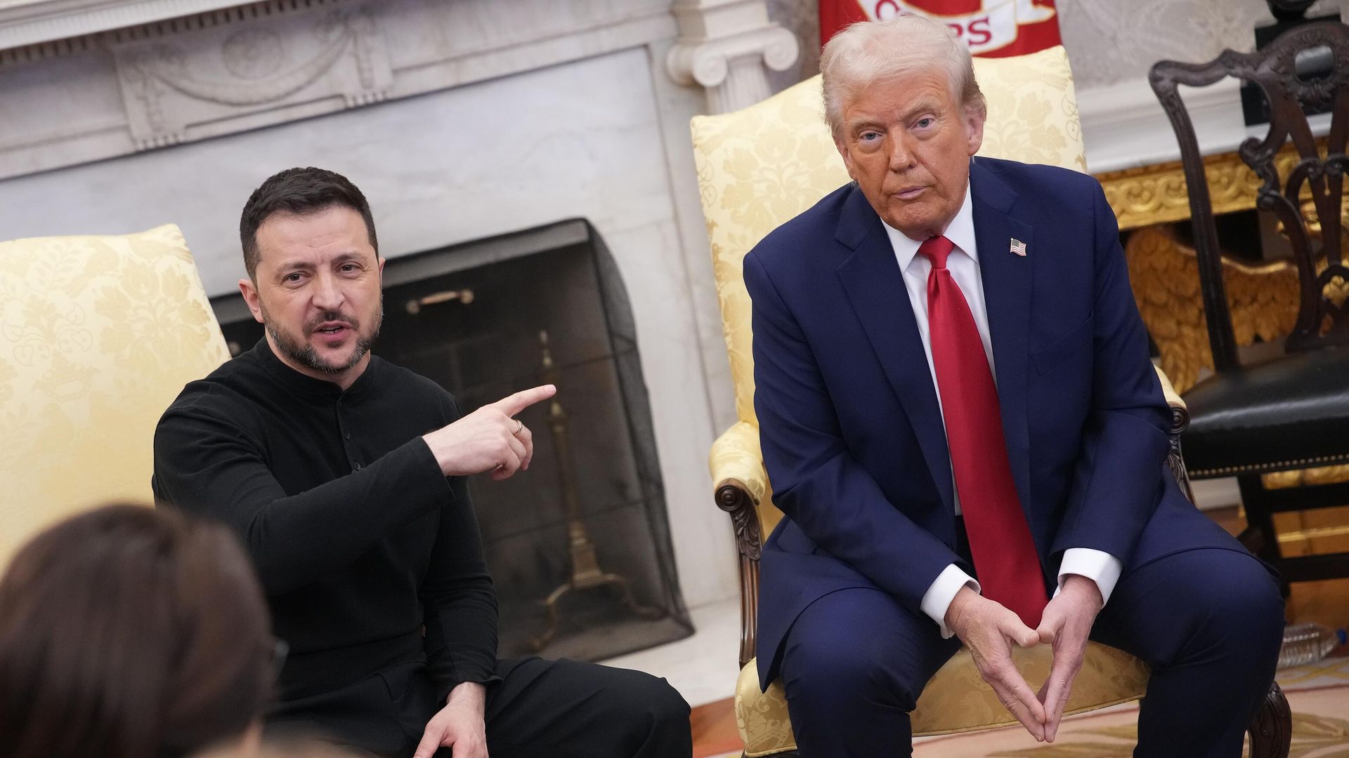 Президент США Дональд Трамп и Владимир Зеленский во время встречи в Вашингтоне Президент США Дональд Трамп и Владимир Зеленский во время встречи в Вашингтоне - РИА Новости, 1920, 03.03.2025