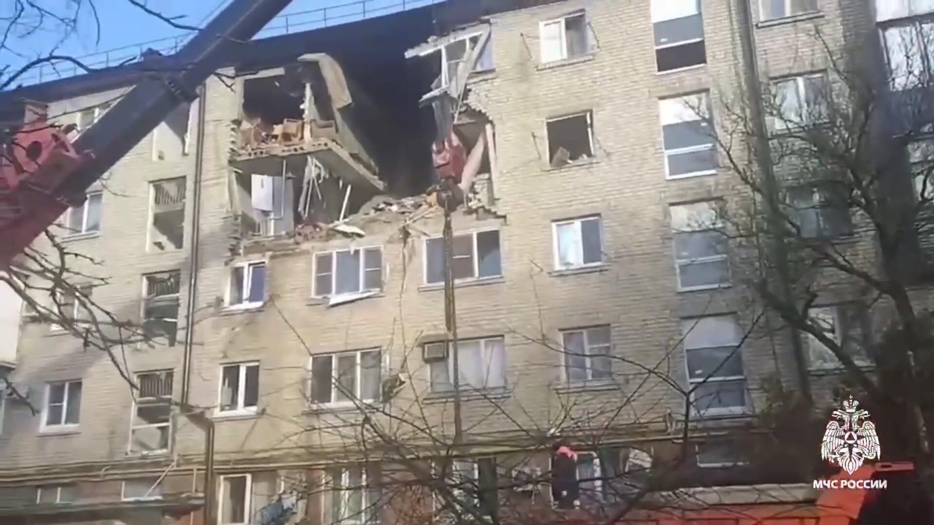 Жилой дом в Белореченске после взрыва газа в одной из квартир Жилой дом в Белореченске после взрыва газа в одной из квартир - РИА Новости, 1920, 05.03.2025