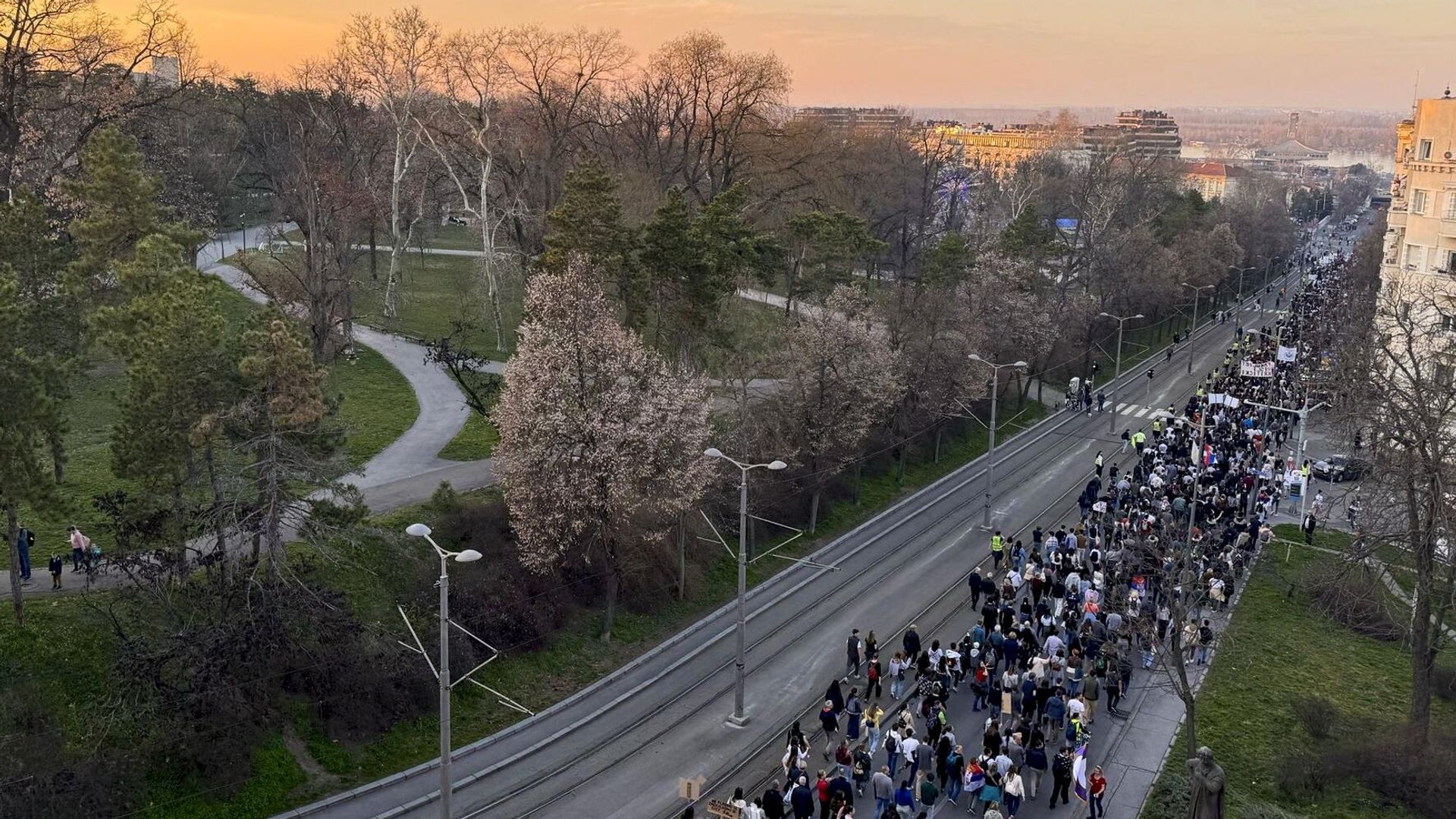 Акция протеста в Белграде, Сербия Акция протеста в Белграде, Сербия - РИА Новости, 1920, 13.03.2025