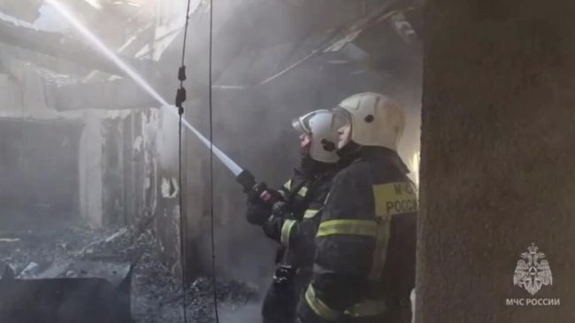 Тушение пожара в Калининградской области