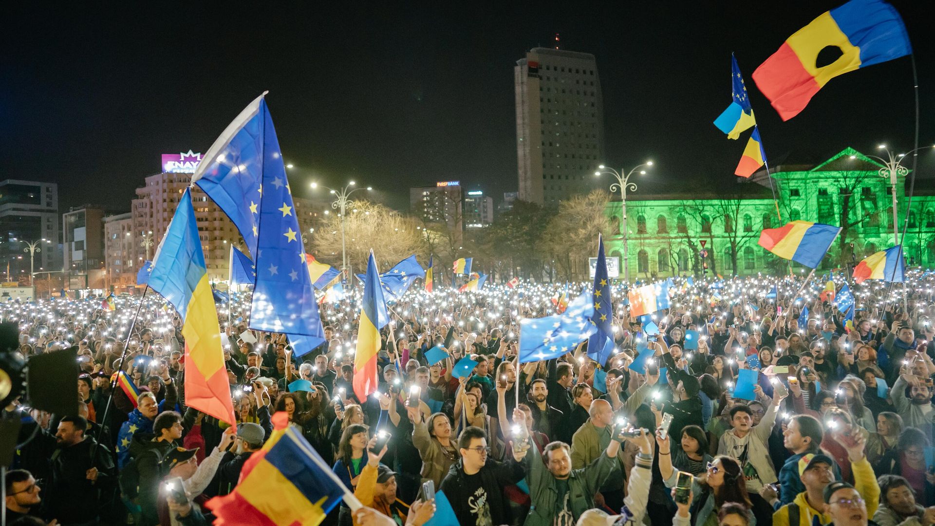 Акция Евроманифест в центре Бухареста. 15 марта 2025 Акция Евроманифест в центре Бухареста. 15 марта 2025 - РИА Новости, 1920, 16.03.2025