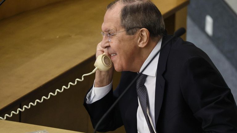 Министр иностранных дел РФ Сергей Лавров во время участия в заседании Государственной думы РФ Министр иностранных дел РФ Сергей Лавров во время участия в заседании Государственной думы РФ